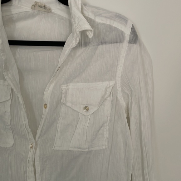 Aritzia- Wilfred Free white crinkle material cover up - Picture 2 of 3